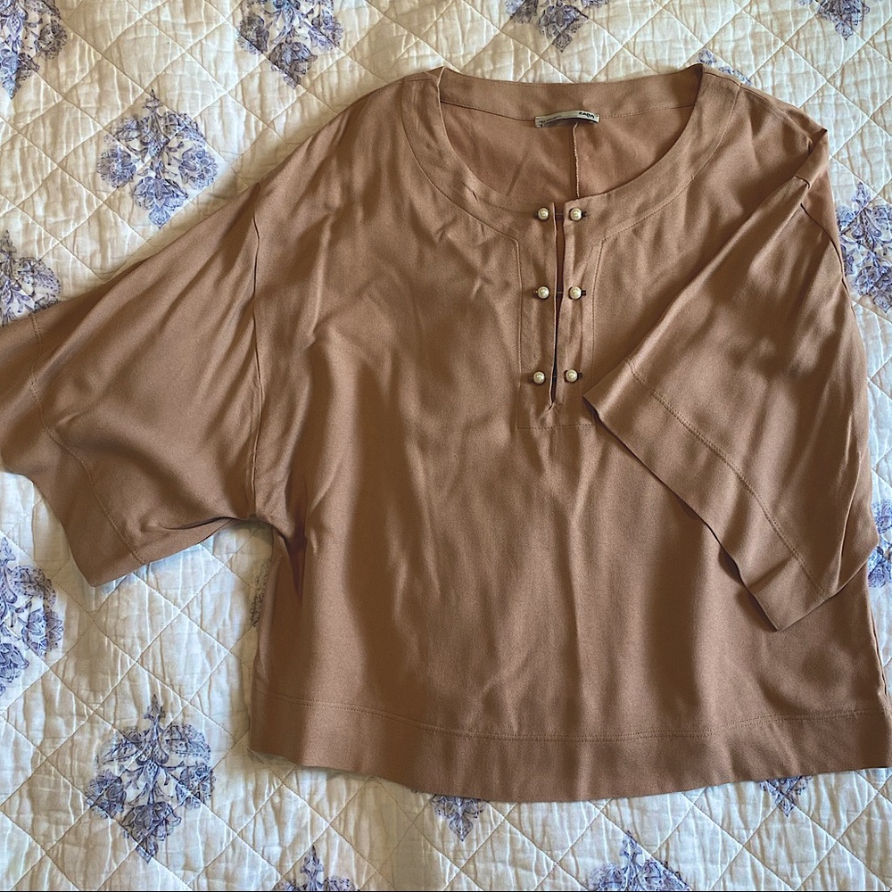 Light pink pearl detail ZARA TOP